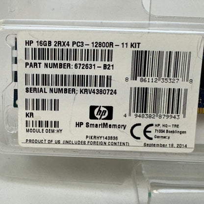 New HP PC3-12800R-11 8GB (1x8GB) RAM DDR3 1066MHz  672631-B21