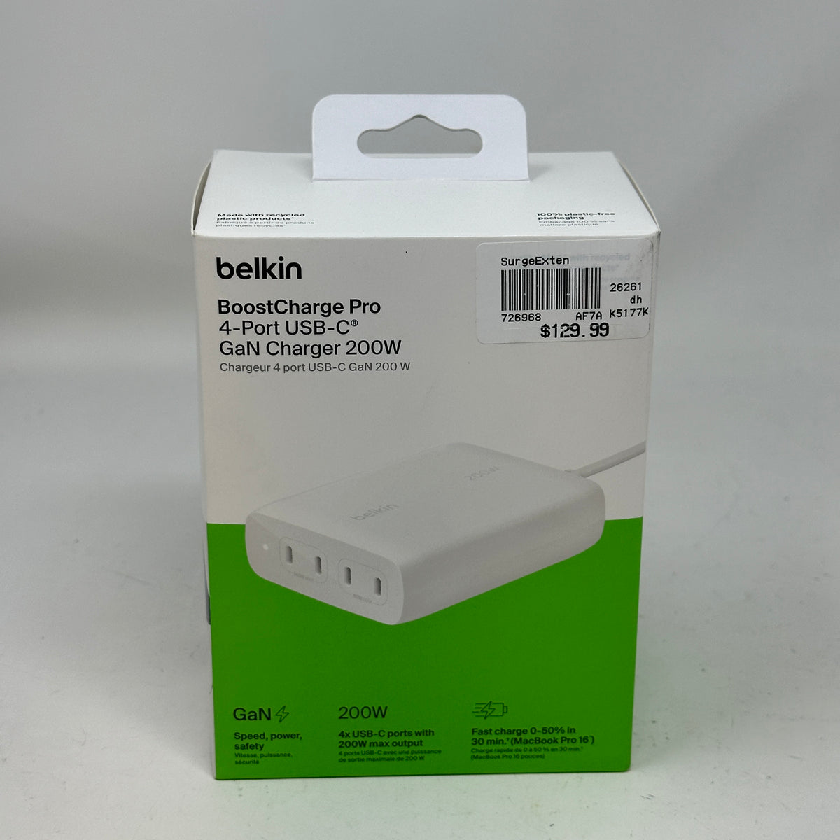 New Belkin BoostCharge Pro 4-Port USB-C GaN Charger WCH015DQWH