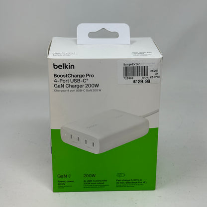 New Belkin BoostCharge Pro 4-Port USB-C GaN Charger WCH015DQWH