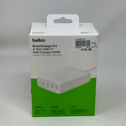 New Belkin BoostCharge Pro 4-Port USB-C GaN Charger WCH015DQWH
