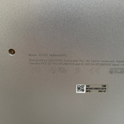 Asus Vivobook 17 X712J 17.3" i5-1035G1 1.0GHz 12GB RAM 1TB HDD
