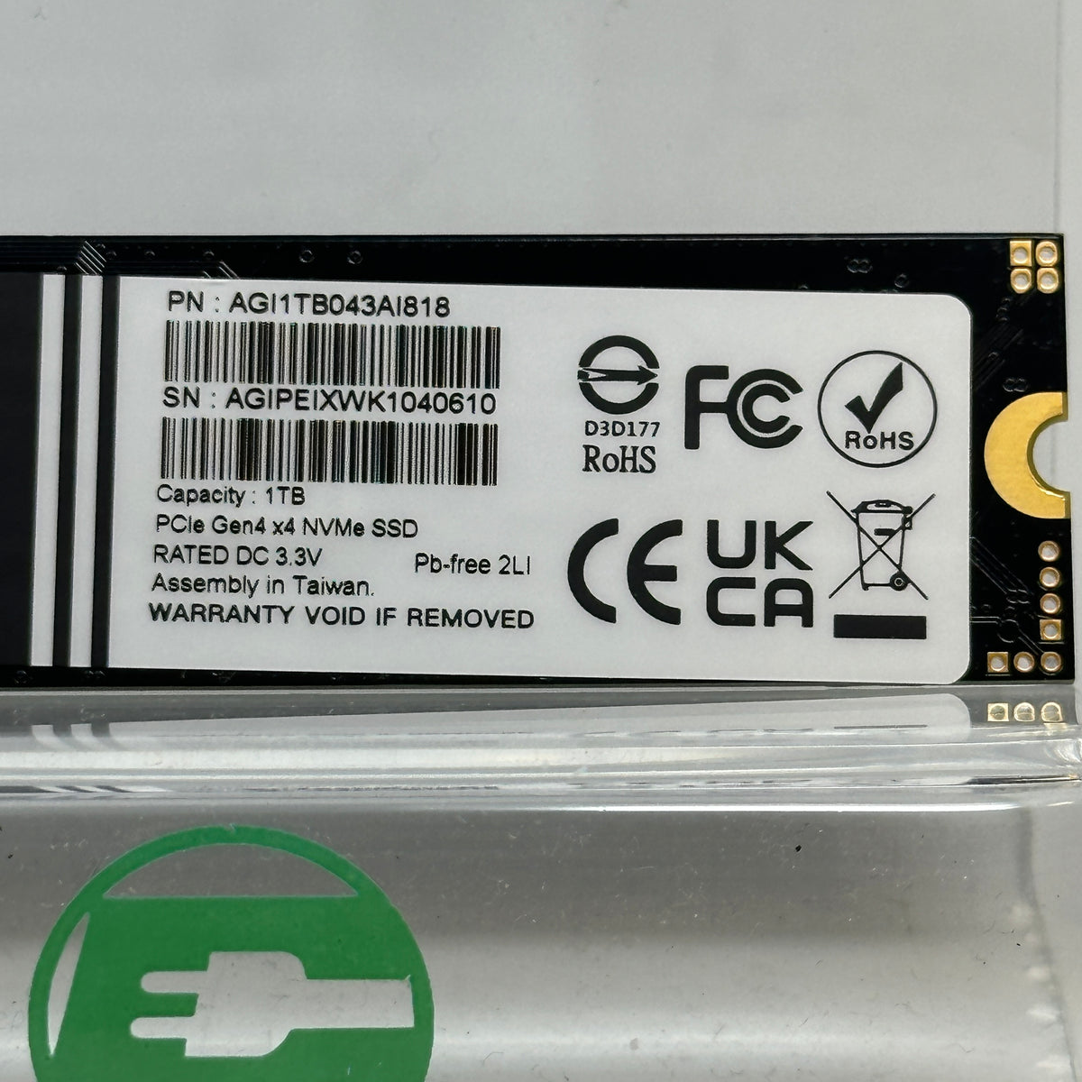 AGI 1TB M.2 NVMe Gen 4.0 x4 SSD 2.5" Solid State Drive AGI1TB043AI818
