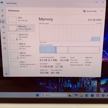 Lenovo legion 7 16IAX10 16" Core Ultra 9 275HX 2.7GHz 32GB RAM 1TB SSD GeForce 