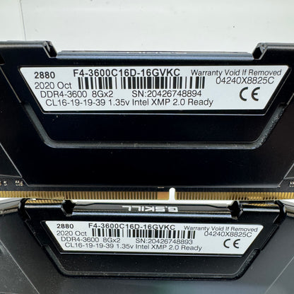 G.Skill Ripjaws V 16GB (2x8GB) RAM DDR4 3600MHz F4-3600C16D-16GVKC