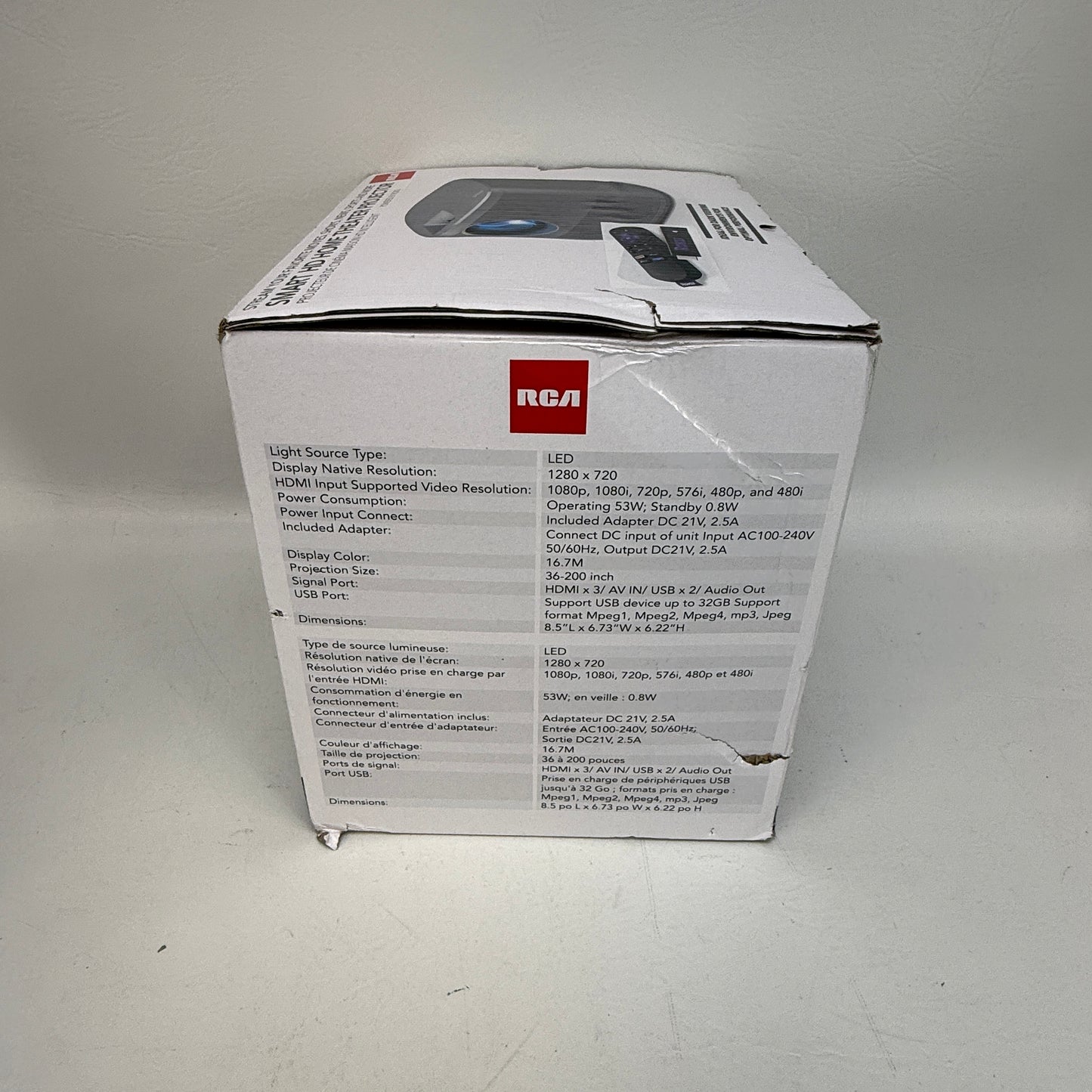 New RCA Smart HD Home Theater Projector Portable RPJ185