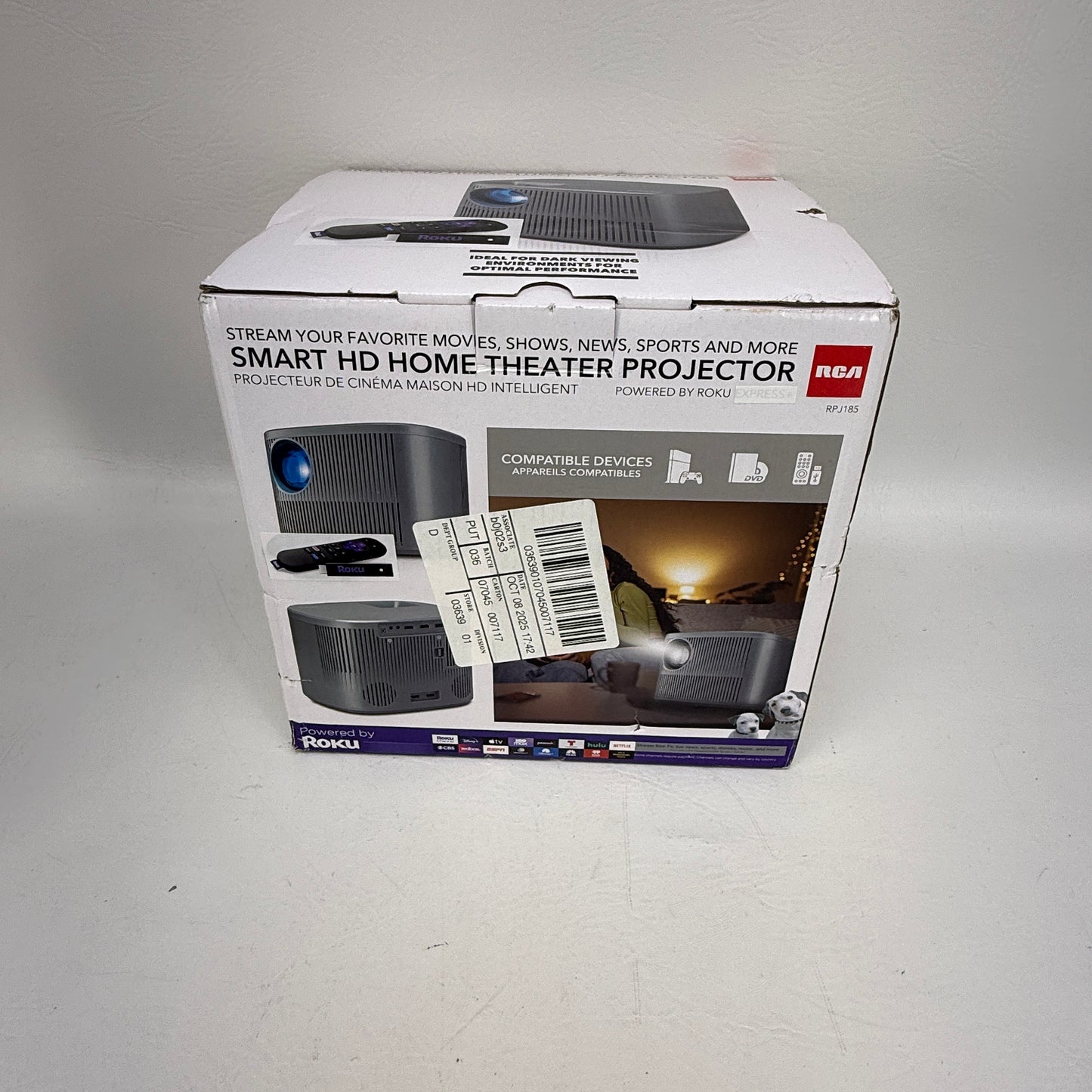 New RCA Smart HD Home Theater Projector Portable RPJ185