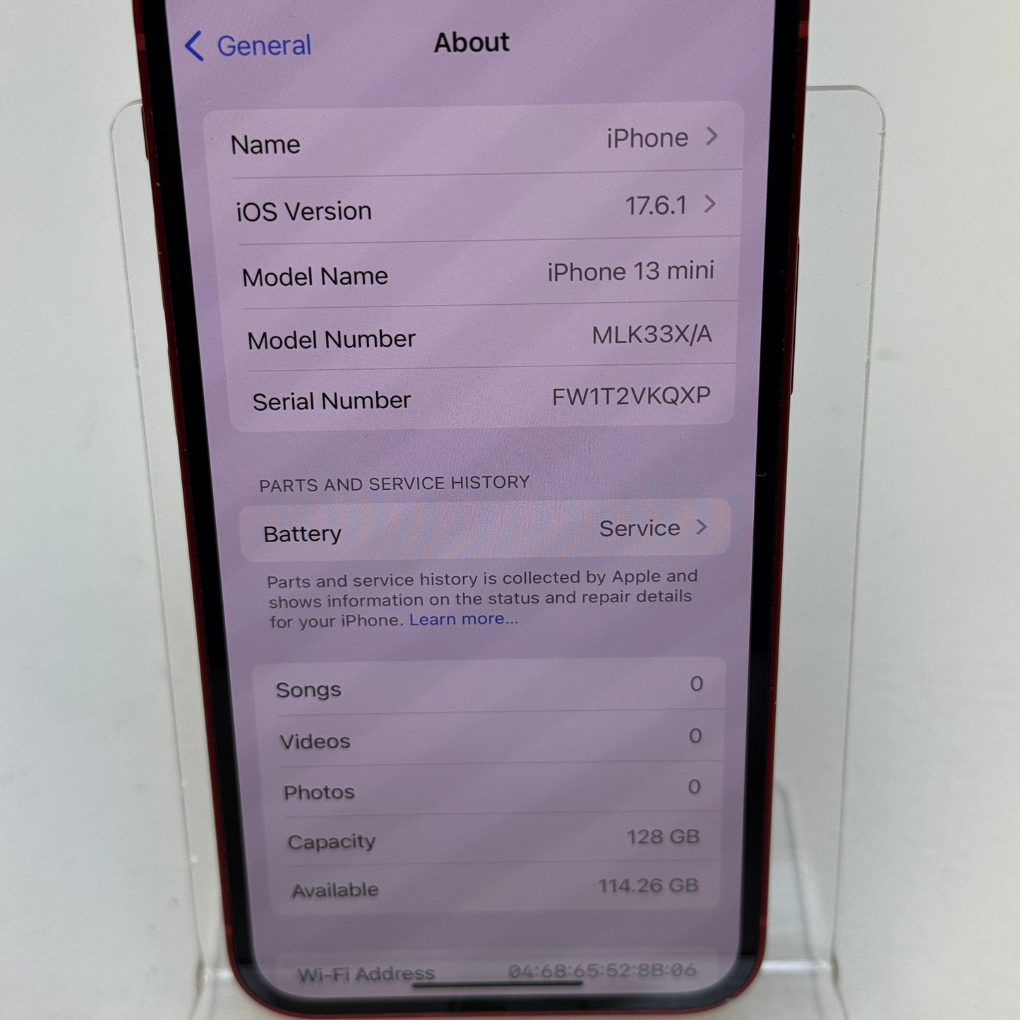 Factory Unlocked Apple iPhone 13 Mini 128GB Product Red MLK33X/A
