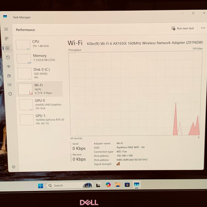 Dell G7 7500 15.6" i7-10750H 2.6GHz 64GB RAM 1TB SSD GeForce RTX 2070 Max-Q
