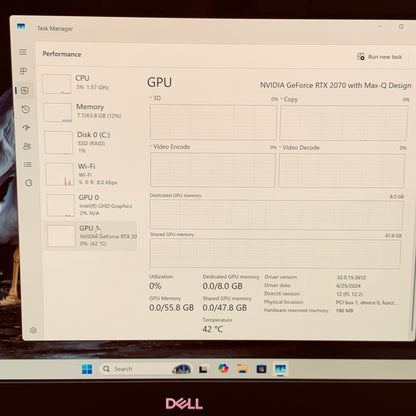 Dell G7 7500 15.6" i7-10750H 2.6GHz 64GB RAM 1TB SSD GeForce RTX 2070 Max-Q