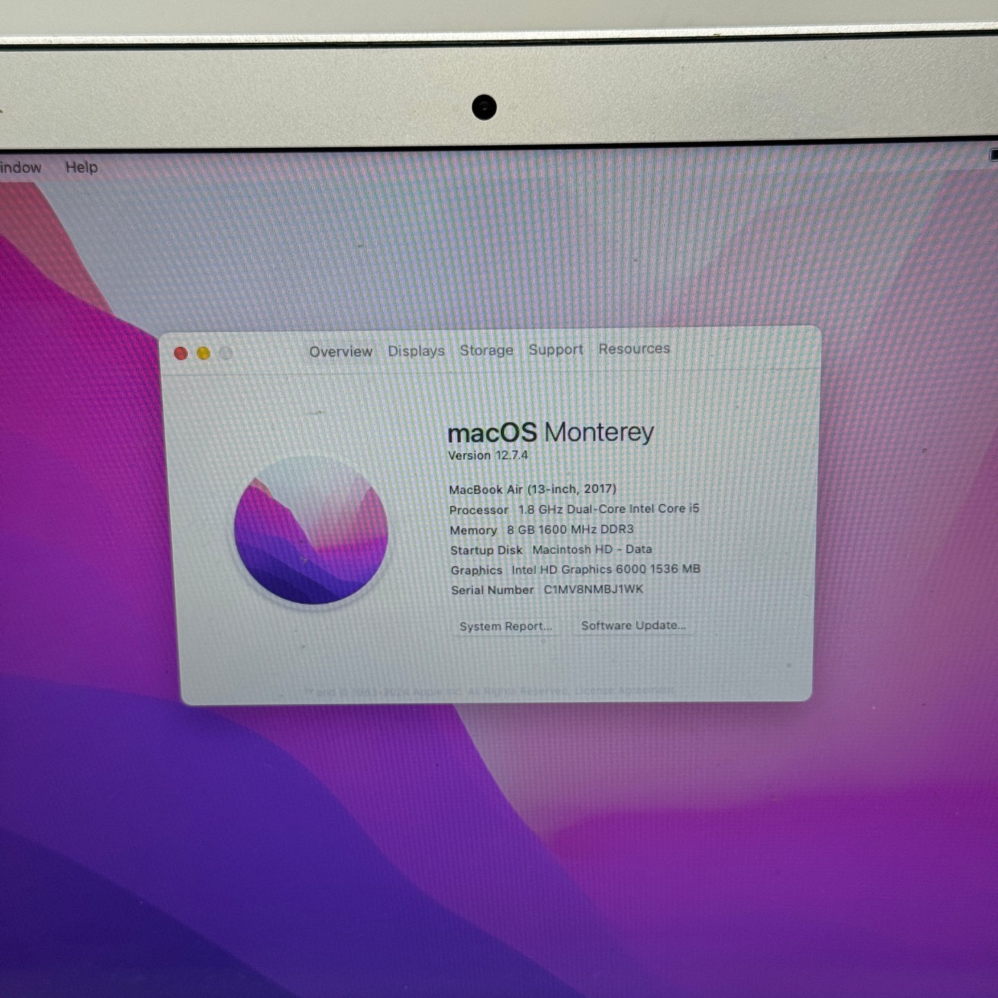 2017 Apple MacBook Air 13.3" i5 1.8GHz 4GB RAM 128GB SSD Silver A1466