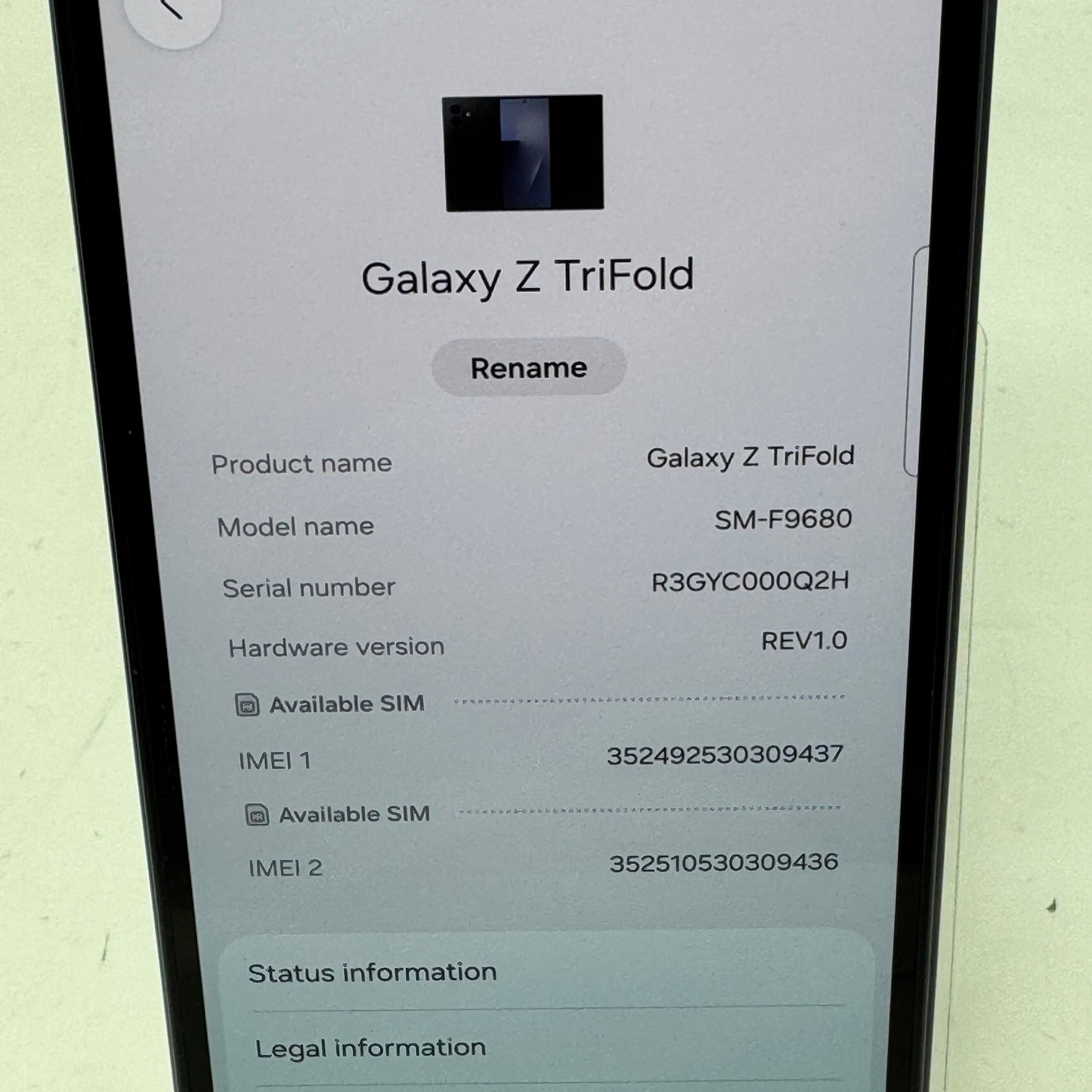 Samsung Galaxy Z TriFold SM-F9680 512GB 16GB RAM Crafted Black GSM Unlocked