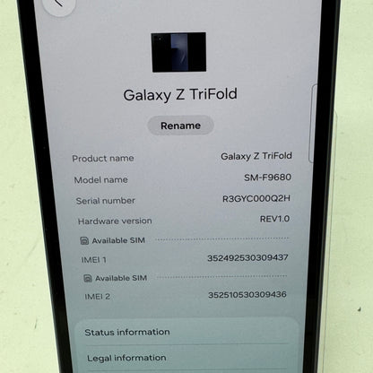 Samsung Galaxy Z TriFold SM-F9680 512GB 16GB RAM Crafted Black GSM Unlocked