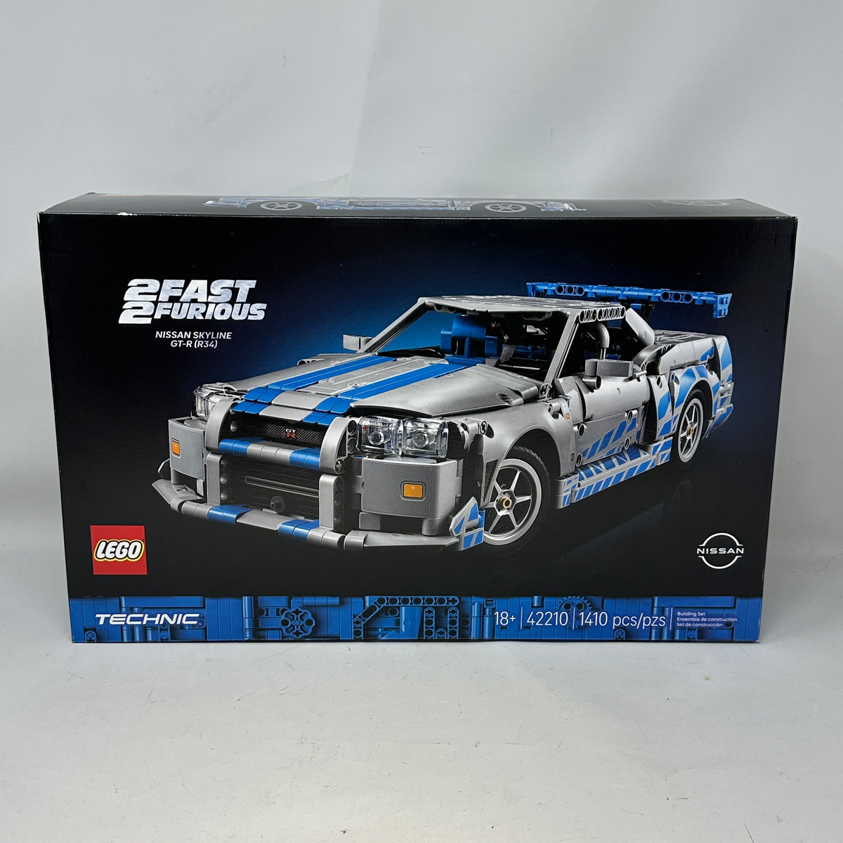 New LEGO 2 Fast 2 Furious Nissan Skyline GT-R (R34) Car 42210 TECHNIC 1410pcs