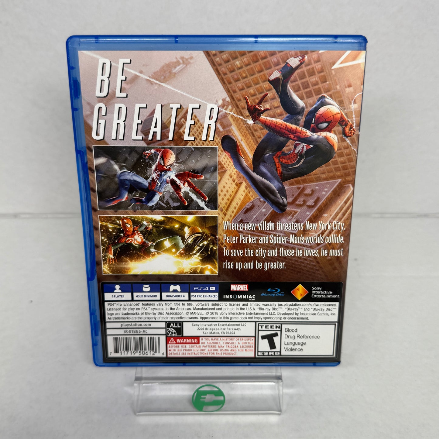 Marvel Spiderman (Sony PlayStation 4 PS4, 2018)