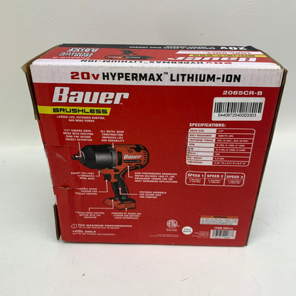 New Bauer 20V 1/2" Brushless Cordless High Torque Impact Wrench 2085CR-B
