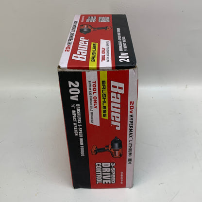 New Bauer 20V 1/2" Brushless Cordless High Torque Impact Wrench 2085CR-B