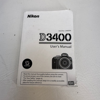 Nikon D3400 24.2MP Digital SLR DSLR Camera w/Nikon AF-P DX VR 18-55mm Lens
