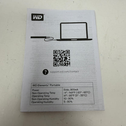 Western Digital WD 2.5" Elements Portable 5TB USB 3.0 HDD WDBU6Y0050BBK-EB