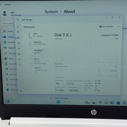 HP Laptop 14-DQ3000DX Celeron N4500 1.1GHz 4GB RAM 64GB SD