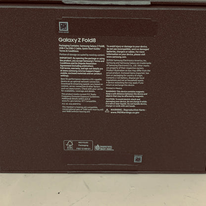 Factory Unlocked Samsung Galaxy Z Fold8 12GB RAM 256GB SM-F971U1 Graphite