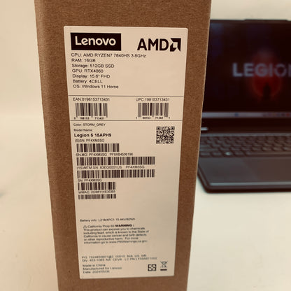 Lenovo Legion 5 15APH9 15.6" Ryzen 7 7840HS 3.8GHz 16GB RAM 512GB SSD GeForce 