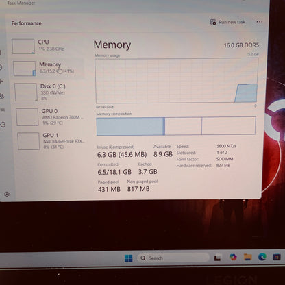 Lenovo Legion 5 15APH9 15.6" Ryzen 7 7840HS 3.8GHz 16GB RAM 512GB SSD GeForce 