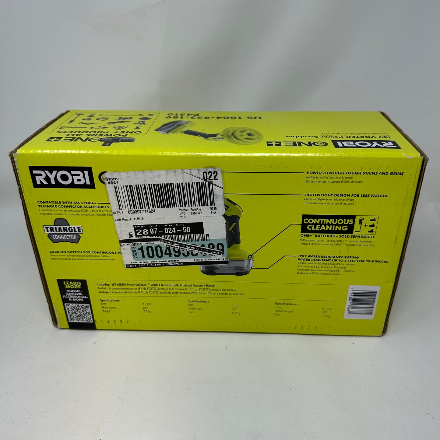 New Ryobi 18V Electric Spin Scrubber P4510
