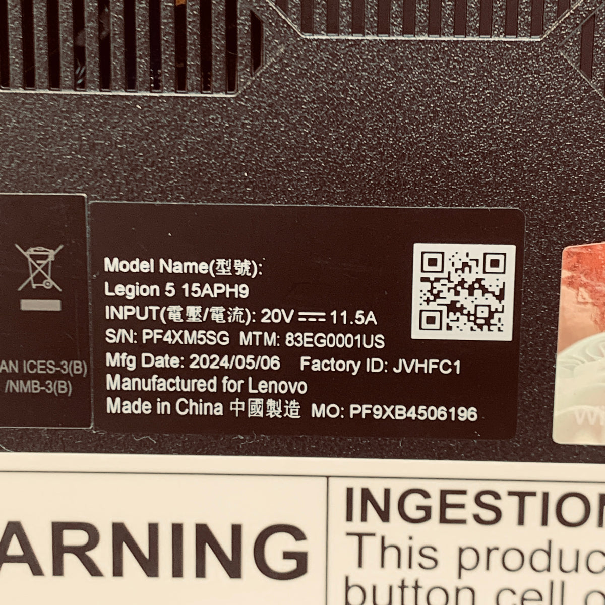 Lenovo Legion 5 15APH9 15.6" Ryzen 7 7840HS 3.8GHz 16GB RAM 512GB SSD GeForce 