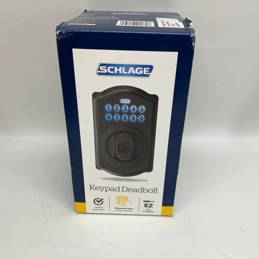 New Schlage BE365 V CAM 716 Camelot Keypad Electronic Deadbolt Aged Bronze Lock