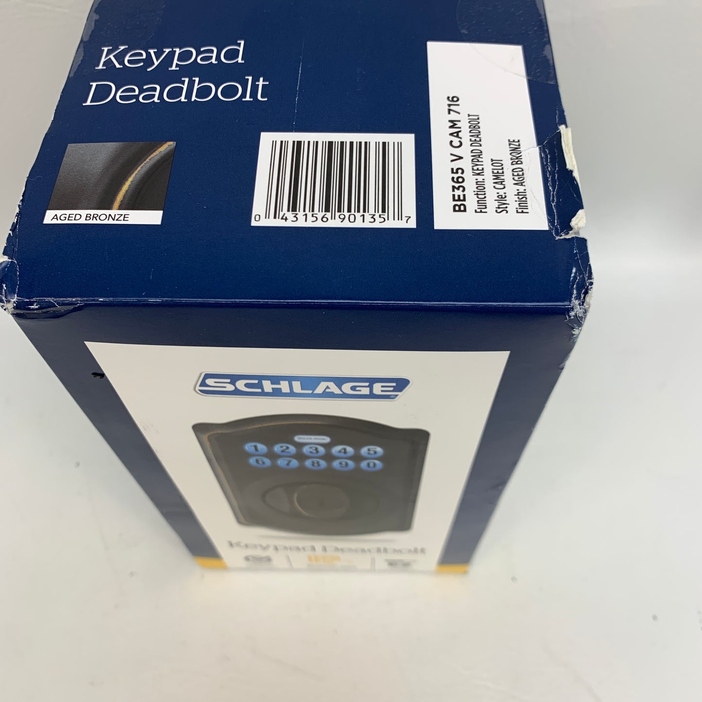 New Schlage BE365 V CAM 716 Camelot Keypad Electronic Deadbolt Aged Bronze Lock