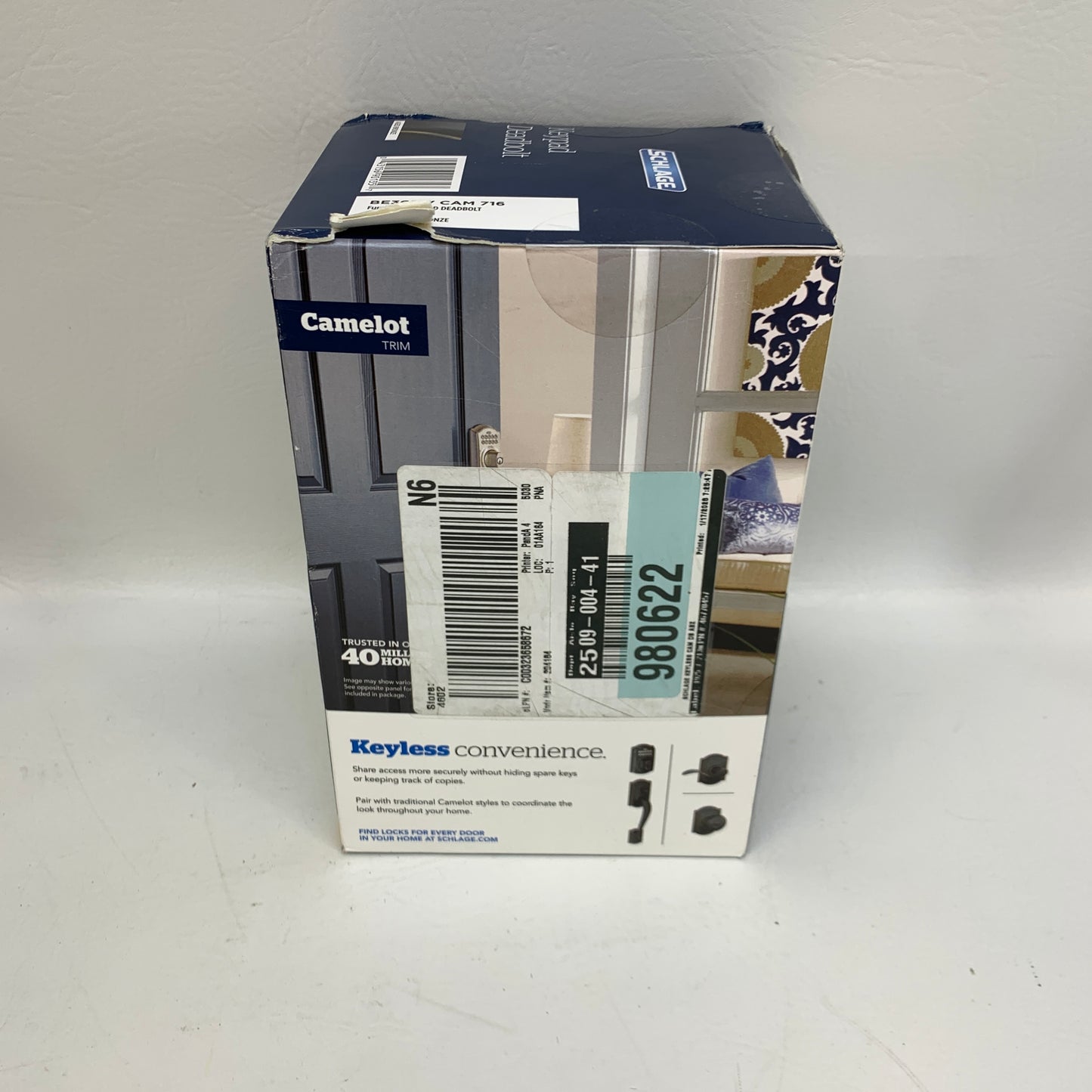 New Schlage BE365 V CAM 716 Camelot Keypad Electronic Deadbolt Aged Bronze Lock