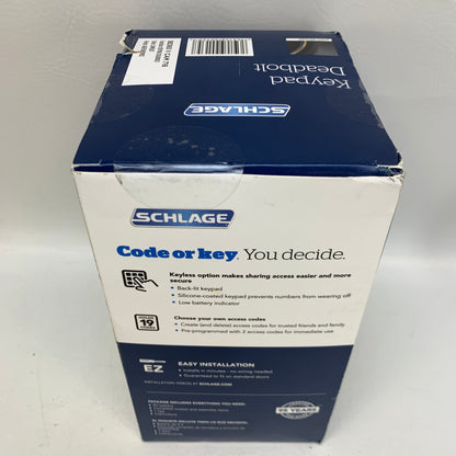 New Schlage BE365 V CAM 716 Camelot Keypad Electronic Deadbolt Aged Bronze Lock