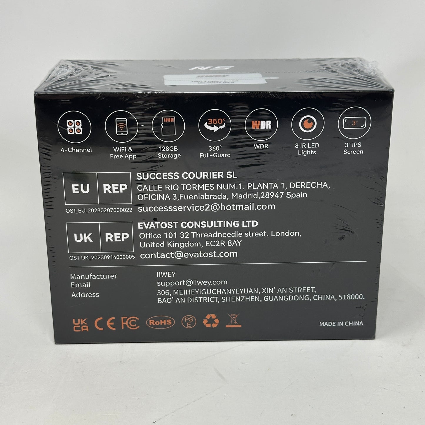 New IIWEY N5 4-Channel Multi-Dash Cam 1080P Front Rear Inside WiFi GPS Car Camera