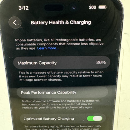Factory Unlocked Apple iPhone 14 Pro 128GB Space Black MPXT3LL/A