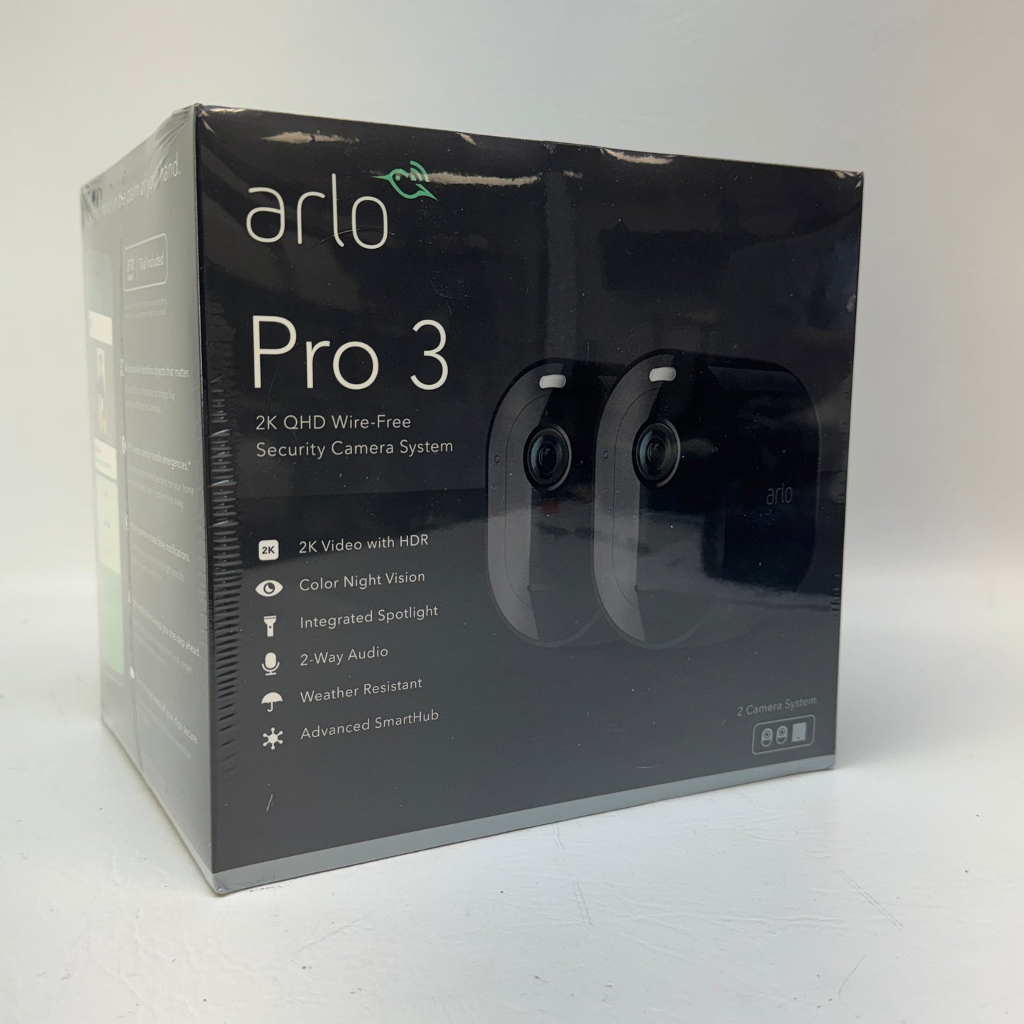 New Arlo Pro 3 VMS4240B-100NAS 2-Camera Security System 2K HDR Wireless Black