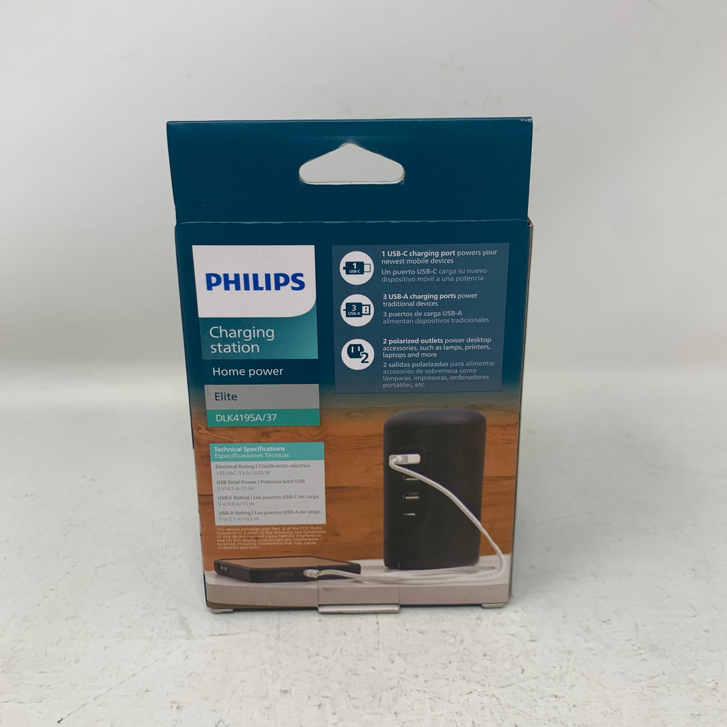 New Philips DLK4195A/37 Desktop Power Hub Charging Station