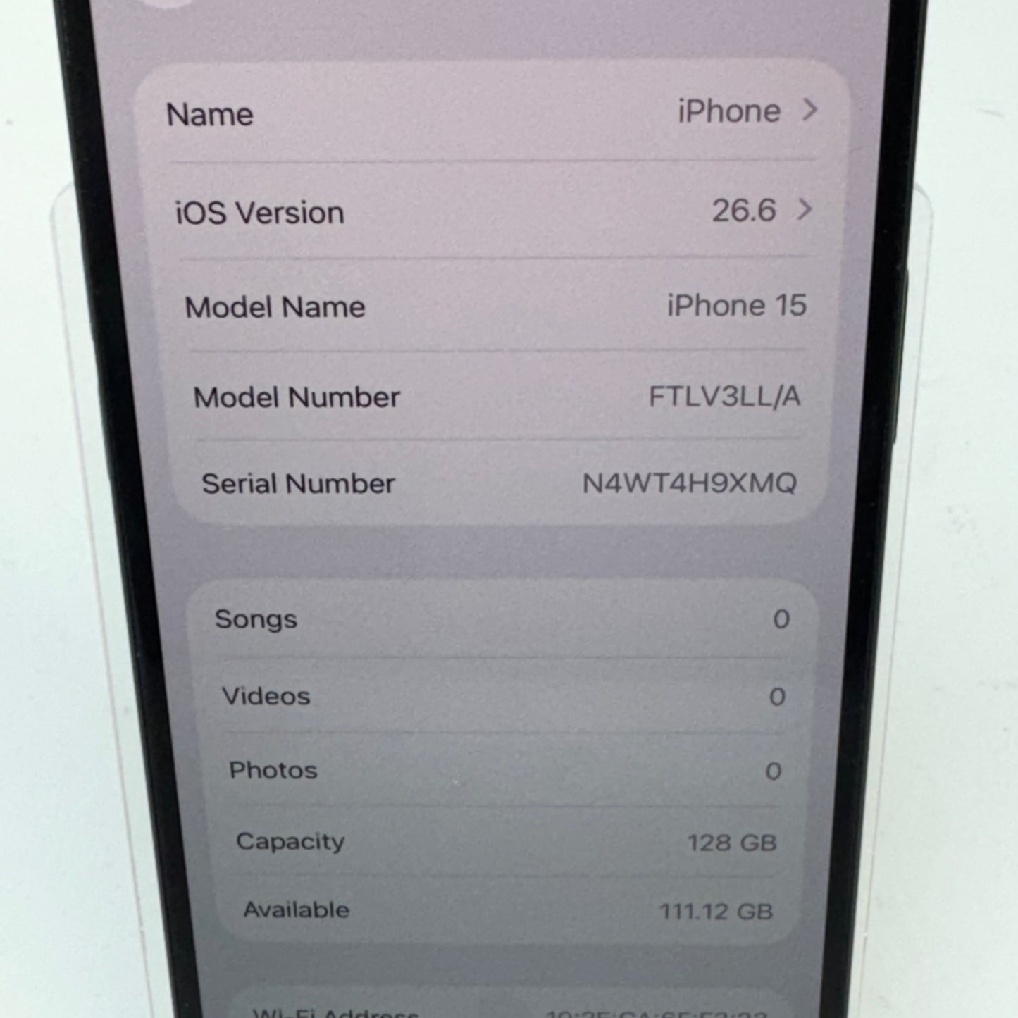 Factory Unlocked Apple iPhone 15 128GB Black FTLV3LL/A