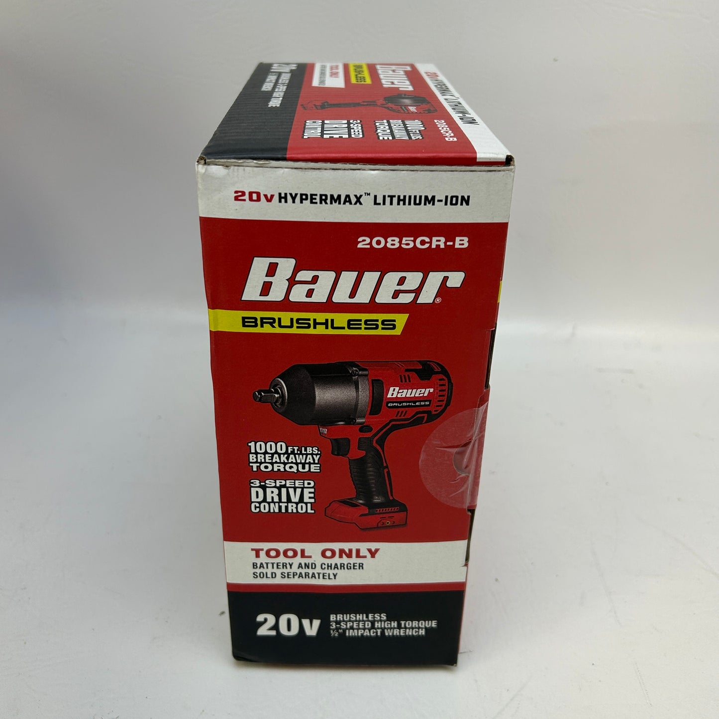 New Bauer 20V 1/2" Brushless Cordless High Torque Impact Wrench 2085CR-B