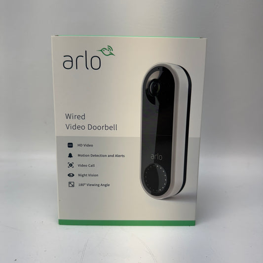New Arlo Wired Video Doorbell HD Security Camera 2-Way Audio Wi-Fi AVD1001-100NAS