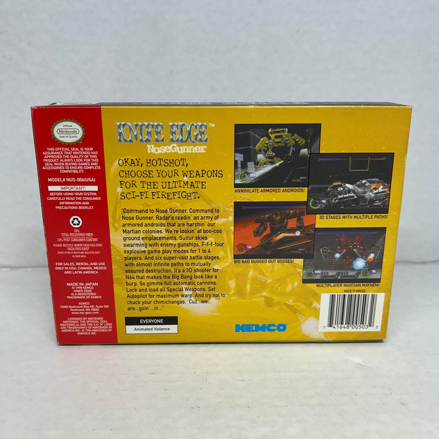 Knife Edge NoseGunner (Nintendo 64 N64, 1998) CIB