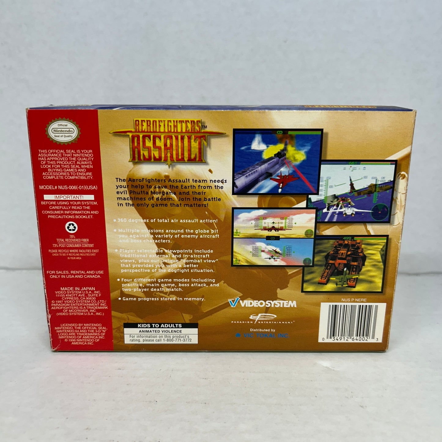 Aerofighters Assault (Nintendo 64 N64, 1997) CIB