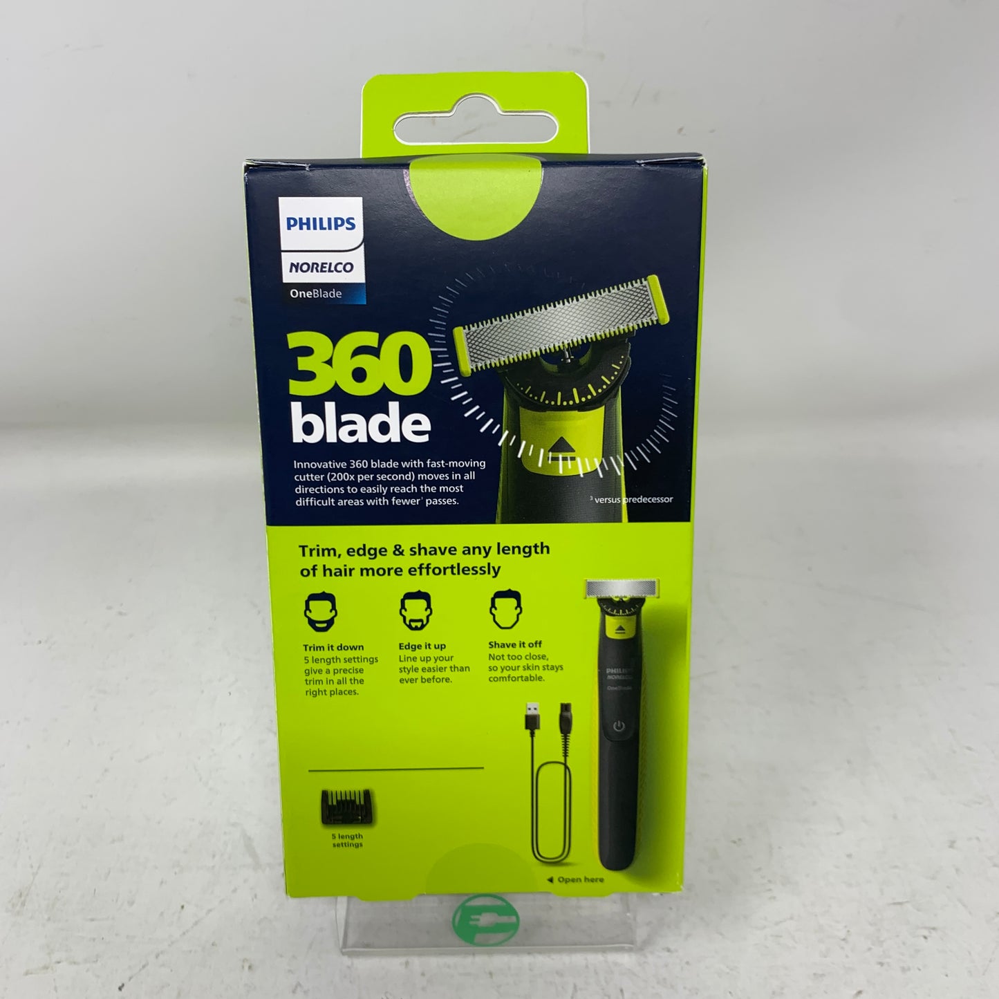 New Philips Norelco OneBlade 360 Face QP2724/70 Hybrid Trimmer & Shaver