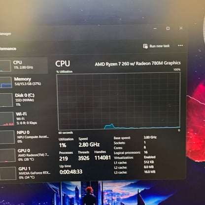 Lenovo Legion 15AHP10 15.6" Ryzen 7 260 3.8GHz 16GB RAM 512GB SSD GeForce RTX 