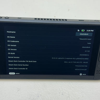 Valve Steam Deck 7" AMD 7nm Ryzen APU 16GB RAM 512GB Black 1010