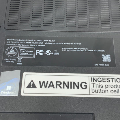 Lenovo Legion 15AHP10 15.6" Ryzen 7 260 3.8GHz 16GB RAM 512GB SSD GeForce RTX 