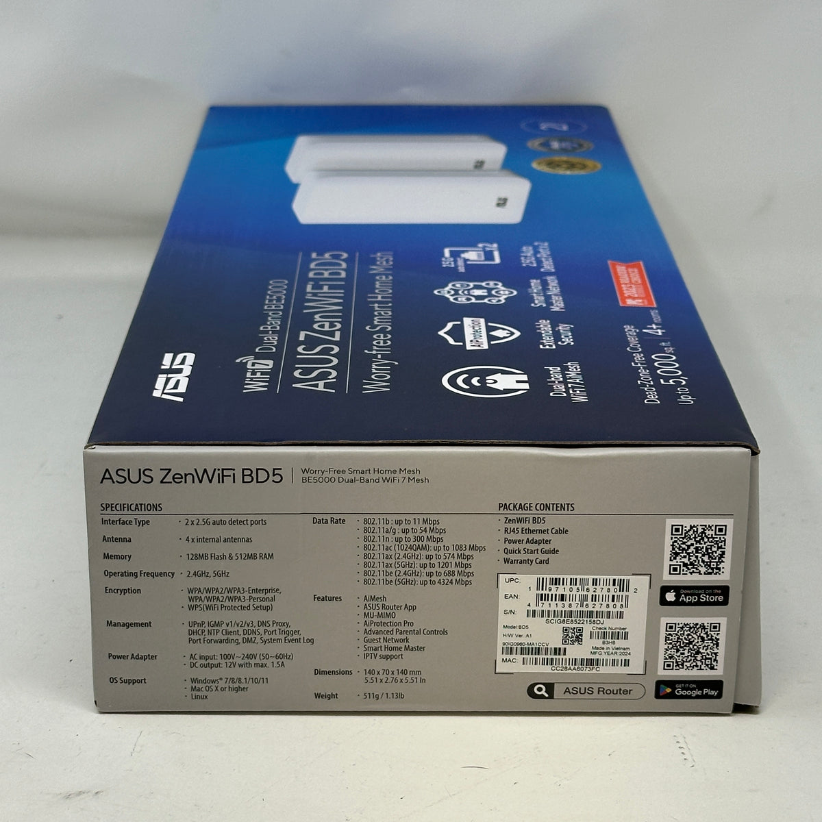 ASUS ZenWiFi BD5 Dual Band Wi-Fi 7 Whole Home Mesh Wi-Fi System