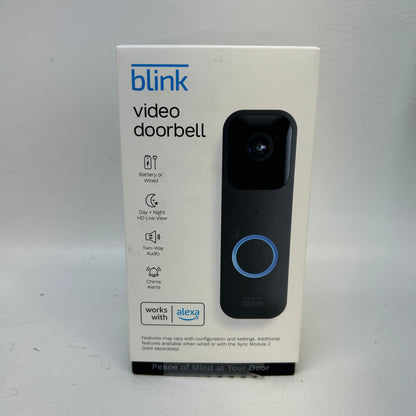 New Blink Video Doorbell 1080p HD Two-Way Audio Alexa B08SG2MS3V Black