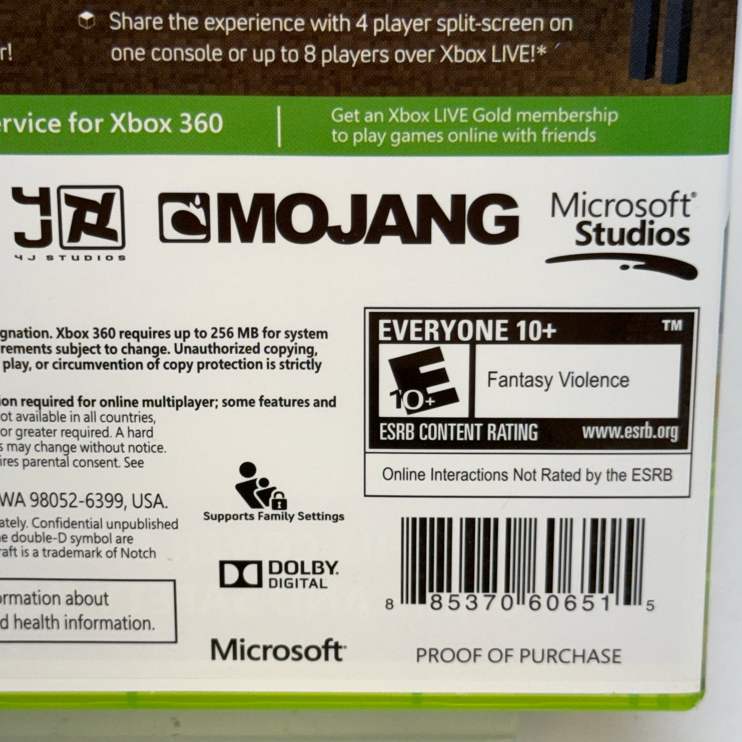 Minecraft (Microsoft Xbox 360, 2013)
