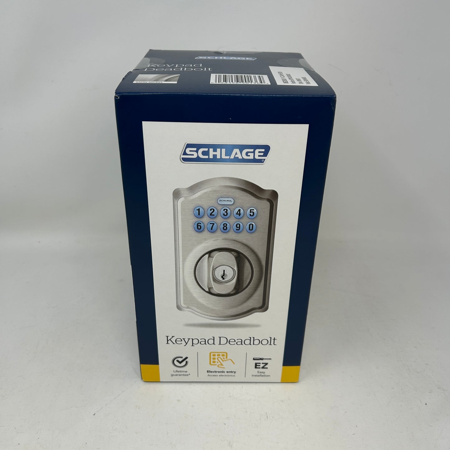 New Schlage BE365 V CAM 619 Keypad Deadbolt Camelot Satin Nickel Electronic Lock