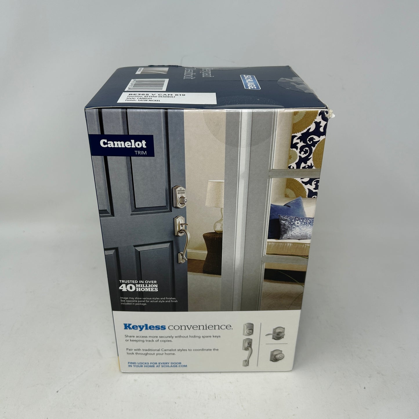 New Schlage BE365 V CAM 619 Keypad Deadbolt Camelot Satin Nickel Electronic Lock